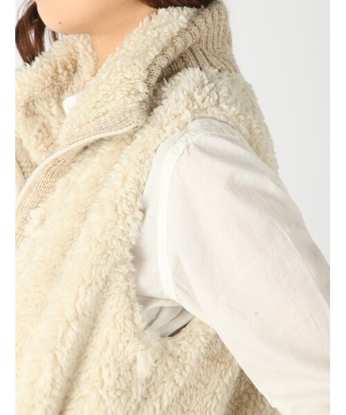 Rinajour（リナジュール）の「Rinajour ボアニットベスト（ジャケット/アウター・レディース・BEIGE・F）」の7枚目の写真