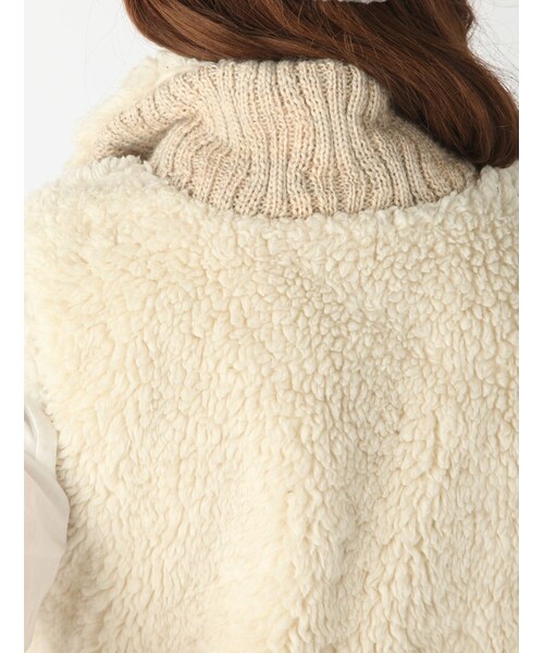 Rinajour（リナジュール）の「Rinajour ボアニットベスト（ジャケット/アウター・レディース・BEIGE・F）」の8枚目の写真