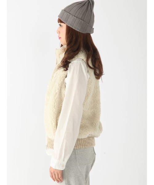 Rinajour（リナジュール）の「Rinajour ボアニットベスト（ジャケット/アウター・レディース・BEIGE・F）」の3枚目の写真