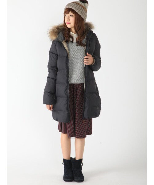 Rinajour（リナジュール）の「Rinbajour ロングダウンジャケット（ジャケット/アウター・レディース・BLACK/NAVY/BEIGE・1/2）」の22枚目の写真