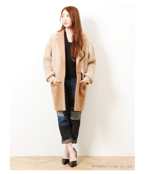 FURFUR（ファーファー）の「ニットドッキング アウター（ウールコート  