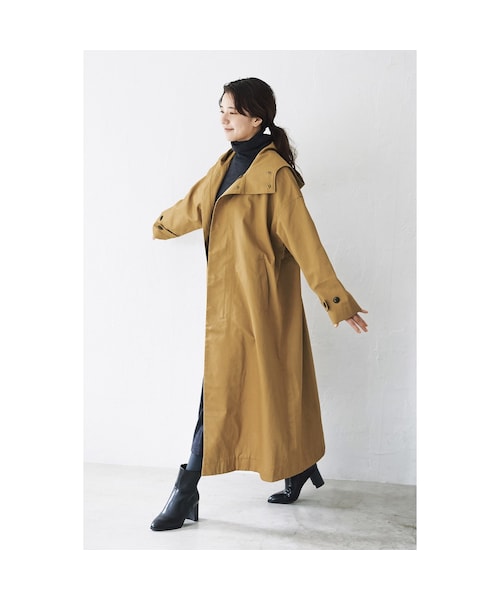 avecmoi（アヴェクモワ）の「アヴェクモワ フードの付いたコート〈ベージュ〉（レディースファッション > アウター > コート・レディース・ベージュ・（身幅68/総丈124cm）/（身幅71/総丈124cm）/（身幅65/総丈124cm）/（身幅65/総丈117cm）/（身幅62/総丈124cm））」の10枚目の写真