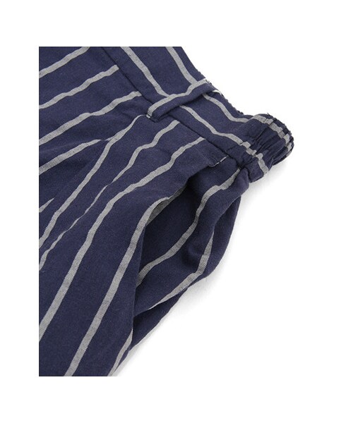 KBF（ケイビーエフ）の「ストライプフロントタックパンツ（パンツ・レディース・ネイビー×グレー/オフ×ライトグレー・one）」の9枚目の写真