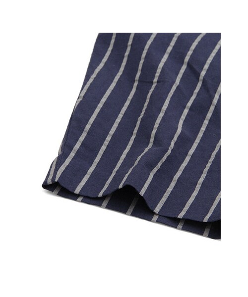 KBF（ケイビーエフ）の「ストライプフロントタックパンツ（パンツ・レディース・ネイビー×グレー/オフ×ライトグレー・one）」の10枚目の写真