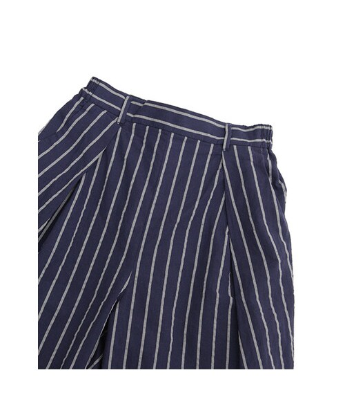 KBF（ケイビーエフ）の「ストライプフロントタックパンツ（パンツ・レディース・ネイビー×グレー/オフ×ライトグレー・one）」の8枚目の写真