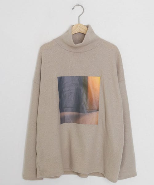 DHOLIC（ディーホリック）の「ソフトプリントTシャツ（Tシャツ/カットソー・レディース・ブラック/ホワイト/ベージュ・FREE）」の3枚目の写真