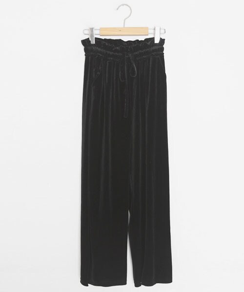 DHOLIC（ディーホリック）の「ドロストベロアパンツ（その他パンツ・レディース・グリーン/ブラック・FREE）」の2枚目の写真