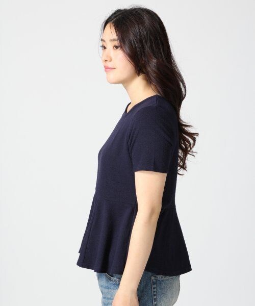 LOWRYS FARM（ローリーズファーム）の「ジャガードペプラムプルオーバーショートスリーブ（トップス・レディース・オフ/グレー/ピンク/ネイビー・Ｍ/Ｌ）」の5枚目の写真