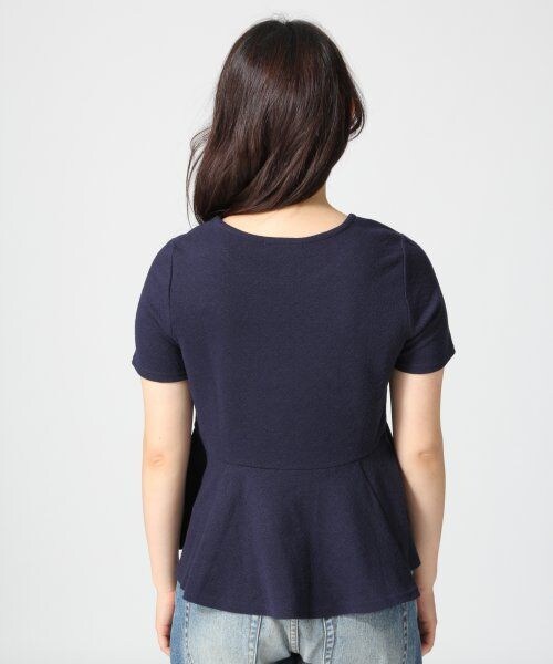 LOWRYS FARM（ローリーズファーム）の「ジャガードペプラムプルオーバーショートスリーブ（トップス・レディース・オフ/グレー/ピンク/ネイビー・Ｍ/Ｌ）」の6枚目の写真