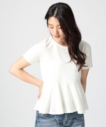 LOWRYS FARM | ジャガードペプラムプルオーバーショートスリーブ(トップス)