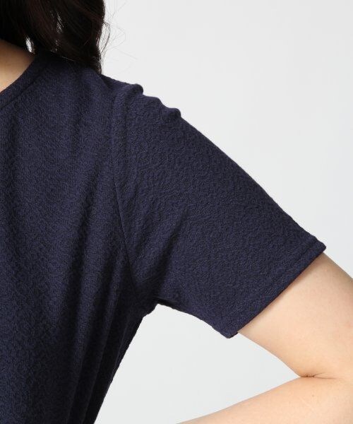 LOWRYS FARM（ローリーズファーム）の「ジャガードペプラムプルオーバーショートスリーブ（トップス・レディース・オフ/グレー/ピンク/ネイビー・Ｍ/Ｌ）」の8枚目の写真