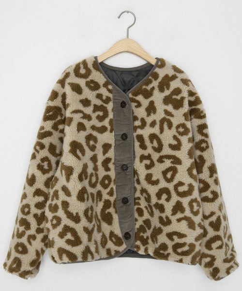 DHOLIC(ディーホリック)の「レオパードボアジャケット(その他アウター・レディース・ブラウン/ベージュ・FREE)」の2枚目の写真