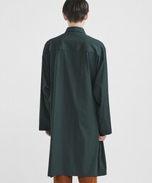 クルニ　20ss タイロッケンロングシャツコート　グリーン　2　比翼　ミニマル クルニ 20ss タイロッケンロングシャツコート グリーン 2 比翼