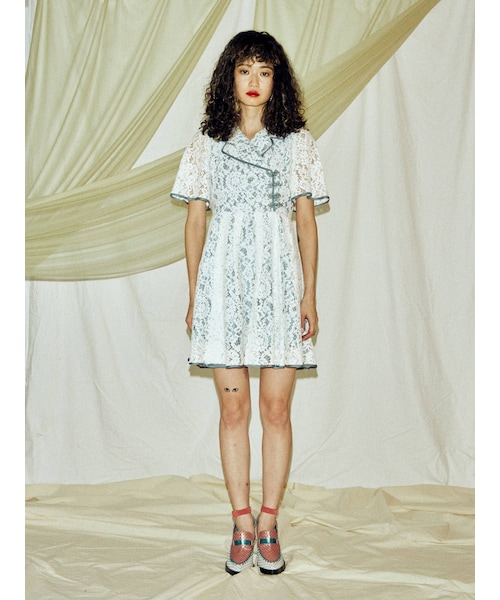 【PAMEO POSE】Mandarin Button Dress PAMEO POSE Mandarin Button Dress （ベージュ） -ファッション