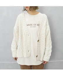 Sheson | Sheson(シーズン)パッチワークケーブルニットカーディガン(カーディガン/ボレロ)