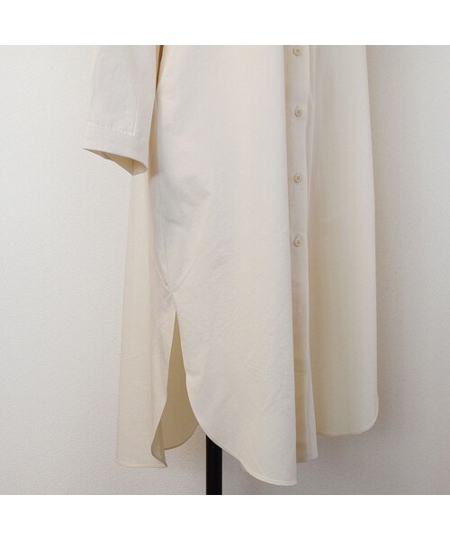 no brand(ノーブランド)の「T/CスタンドカラーオーバーロングシャツOP(ワンピース・レディース・その他)」の10枚目の写真