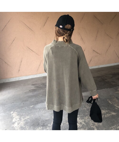 copine（コピン）の「再入荷！絶妙なピグメント加工スモーキーカラー！サイドタックデザインボトルネックトップス(3color)【クリックポスト対象商品】（スウェット・レディース・その他）」の12枚目の写真