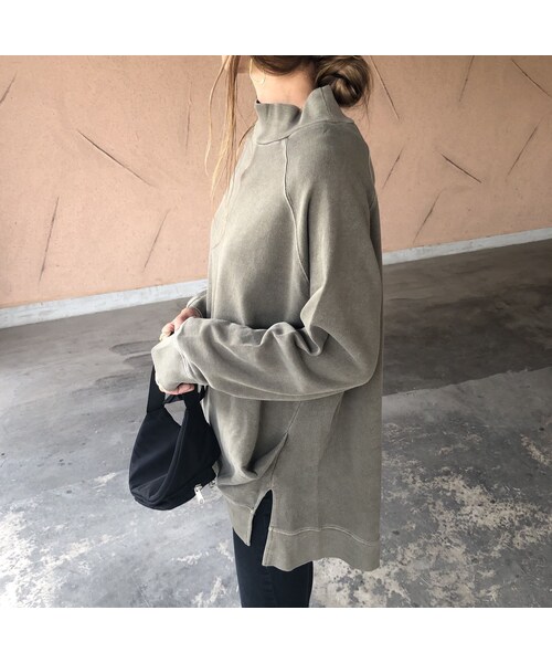 copine（コピン）の「再入荷！絶妙なピグメント加工スモーキーカラー！サイドタックデザインボトルネックトップス(3color)【クリックポスト対象商品】（スウェット・レディース・その他）」の11枚目の写真