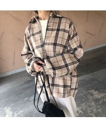 copine | 12月6日再入荷！ゆる可愛い！あったか起毛チェック柄ビッグシャツ【クリックポスト対象商品】(シャツ/ブラウス)