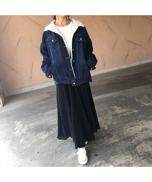 copine（コピン）の「1月16日再々入荷！ゆる可愛い！オーバーサイズ裏ボアデニムジャケット（デニムジャケット・レディース・その他）」の11枚目の写真