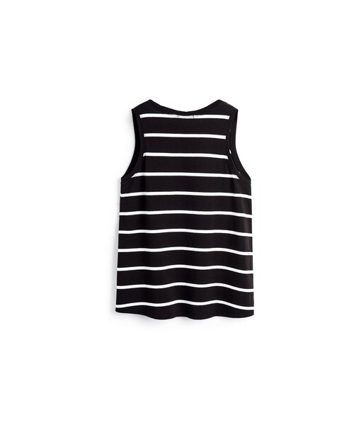 PAZZO（パッゾ）の「MIT 簡約休閒橫條背心（トップス・レディース・白底黑條/黑底白條・S/M/L）」の4枚目の写真