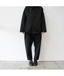 homspun | **またまたブラックのみですが再入荷** homspun ホームスパン　ウールトロピカルクロスギャザーパンツ　♯チャコール、ブラック　【送料無料】(その他パンツ)