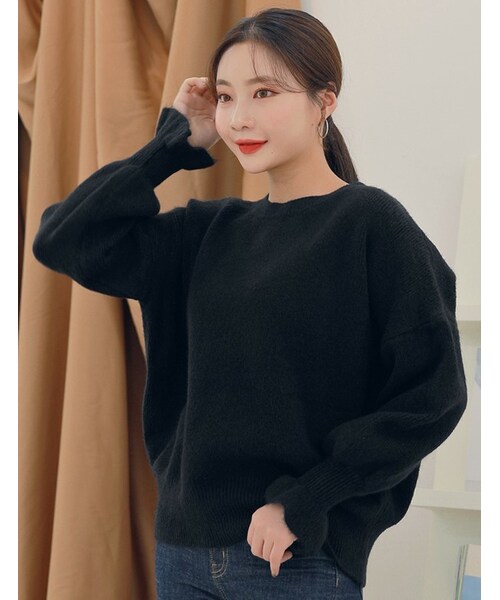 HOTPING(ホッピン)の「ラブリーバルーンスリーブニット(ニット/セーター・レディース・Grey/Black/Yellow/White/Blue/Beige/Orange・フリーサイズ)」の3枚目の写真