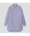 ユニクロ | エクストラファインコットンオーバーサイズロングシャツ（ストライプ・長袖）(Shirts)