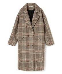 GRL | チェックロングダブルチェスターコート(チェスターコート)