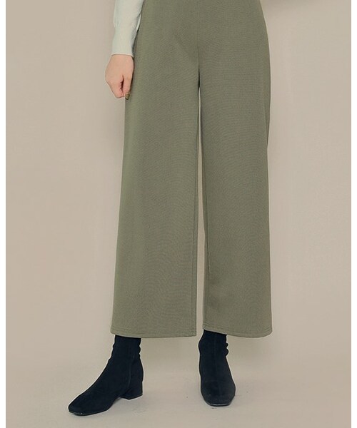HOTPING（ホッピン）の「ハイウエストゴムワイドパンツ（その他パンツ・レディース・Black/Green/Pink/Beige・XS-S/M-L/XL-2XL）」の3枚目の写真