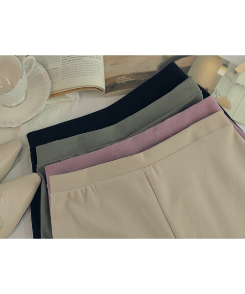 HOTPING（ホッピン）の「ハイウエストゴムワイドパンツ（その他パンツ・レディース・Black/Green/Pink/Beige・XS-S/M-L/XL-2XL）」の2枚目の写真