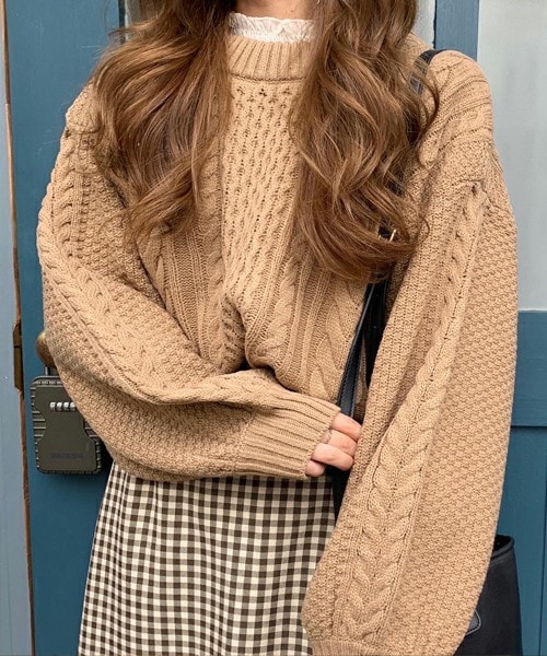 chocomee（チョコミー）の「バックリボンニット（ニット/セーター・レディース・ホワイト/ベージュ/ブラック・FREE）」の3枚目の写真