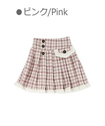 Bobon21 | 千鳥柄サイドポケットプリーツスカート-全２色-(スカート)