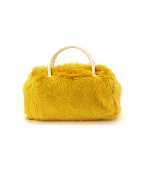 OZOC（オゾック）の「ファーボストンバッグ（ボストンバッグ・レディース・イエロー系/ベージュ系・00）」の4枚目の写真