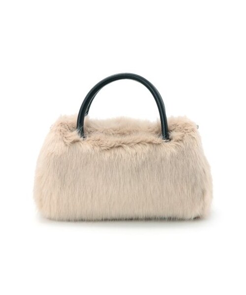 OZOC（オゾック）の「ファーボストンバッグ（ボストンバッグ・レディース・イエロー系/ベージュ系・00）」の2枚目の写真