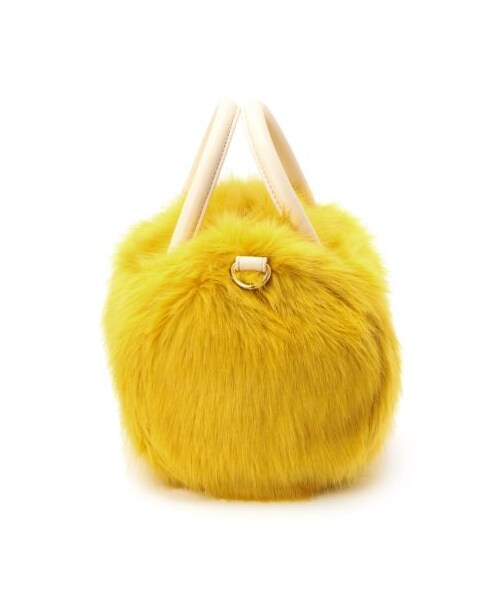 OZOC（オゾック）の「ファーボストンバッグ（ボストンバッグ・レディース・イエロー系/ベージュ系・00）」の3枚目の写真