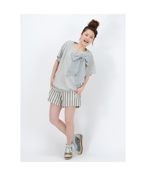 jevous enprie!（ジュヴゾンプリ）の「jevous enprie! / おリボンティー� / カットソー（トップス・レディース・white(01)/light blue(11)/navy(13)/gray(24)・01）」の10枚目の写真