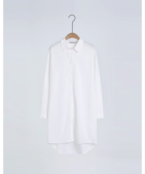 MEIER.Q（マイヤーキュー）の「OVERSIZED LONGLINE BOYFRIEND BLOUSE（トップス・レディース・白・S/M/L）」の6枚目の写真