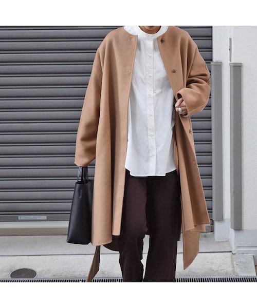 no brand(ノーブランド)の「ダブルフェイスノーカラーCT(チェスターコート・レディース・その他)」の1枚目の写真