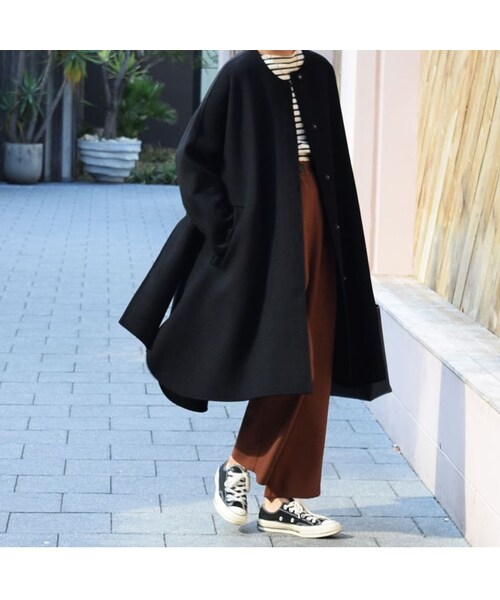 no brand(ノーブランド)の「ダブルフェイスノーカラーCT(チェスターコート・レディース・その他)」の6枚目の写真