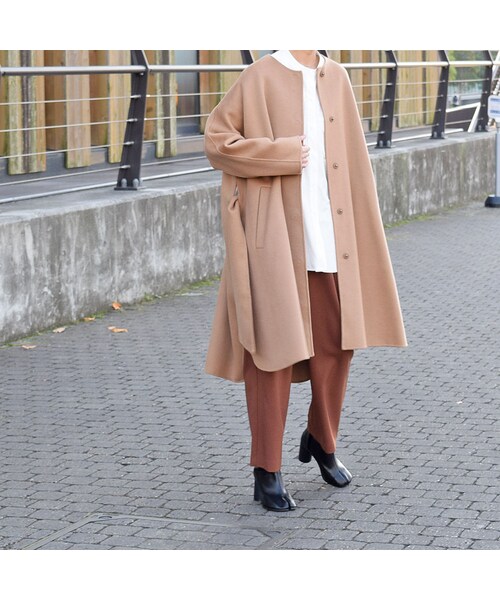 no brand(ノーブランド)の「ダブルフェイスノーカラーCT(チェスターコート・レディース・その他)」の3枚目の写真