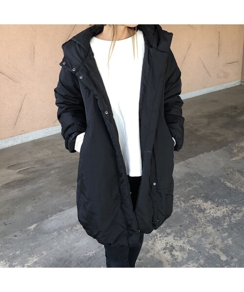 copine（コピン）の「11月14日再入荷！軽やかな着心地！フード中綿ロングコート（ダウンジャケット/コート・レディース・その他）」の6枚目の写真