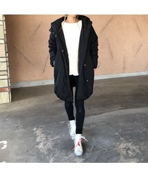 copine | 11月14日再入荷！軽やかな着心地！フード中綿ロングコート(ダウンジャケット/コート)