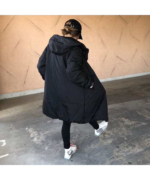 copine（コピン）の「11月14日再入荷！軽やかな着心地！フード中綿ロングコート（ダウンジャケット/コート・レディース・その他）」の3枚目の写真