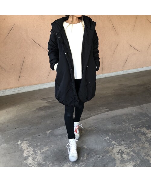 copine（コピン）の「11月14日再入荷！軽やかな着心地！フード中綿ロングコート（ダウンジャケット/コート・レディース・その他）」の4枚目の写真