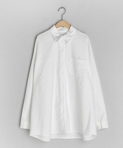 DHOLIC(ディーホリック)の「ルーズワンポケットシャツ(シャツ/ブラウス・レディース・ホワイト/ピンク/ブルー/ベージュ・FREE)」の1枚目の写真