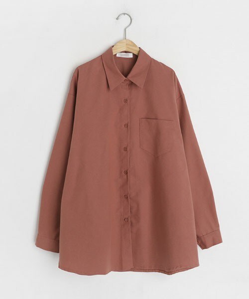 DHOLIC(ディーホリック)の「ルーズワンポケットシャツ(シャツ/ブラウス・レディース・ホワイト/ピンク/ブルー/ベージュ・FREE)」の4枚目の写真