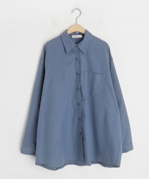 DHOLIC(ディーホリック)の「ルーズワンポケットシャツ(シャツ/ブラウス・レディース・ホワイト/ピンク/ブルー/ベージュ・FREE)」の3枚目の写真