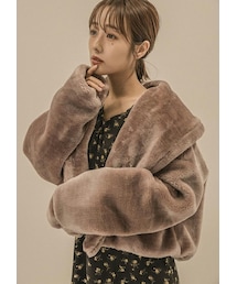 N WITH. | ショートファーコート(ムートンコート)