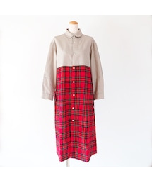 快晴堂 タータンチェックコートワンピース 快晴堂 タータンチェックコートワンピース 快晴堂 レディース